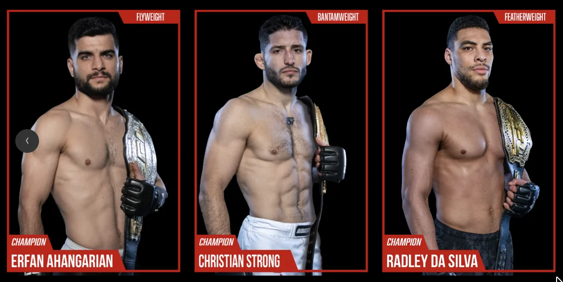 Athlete and champion fighter card presentation