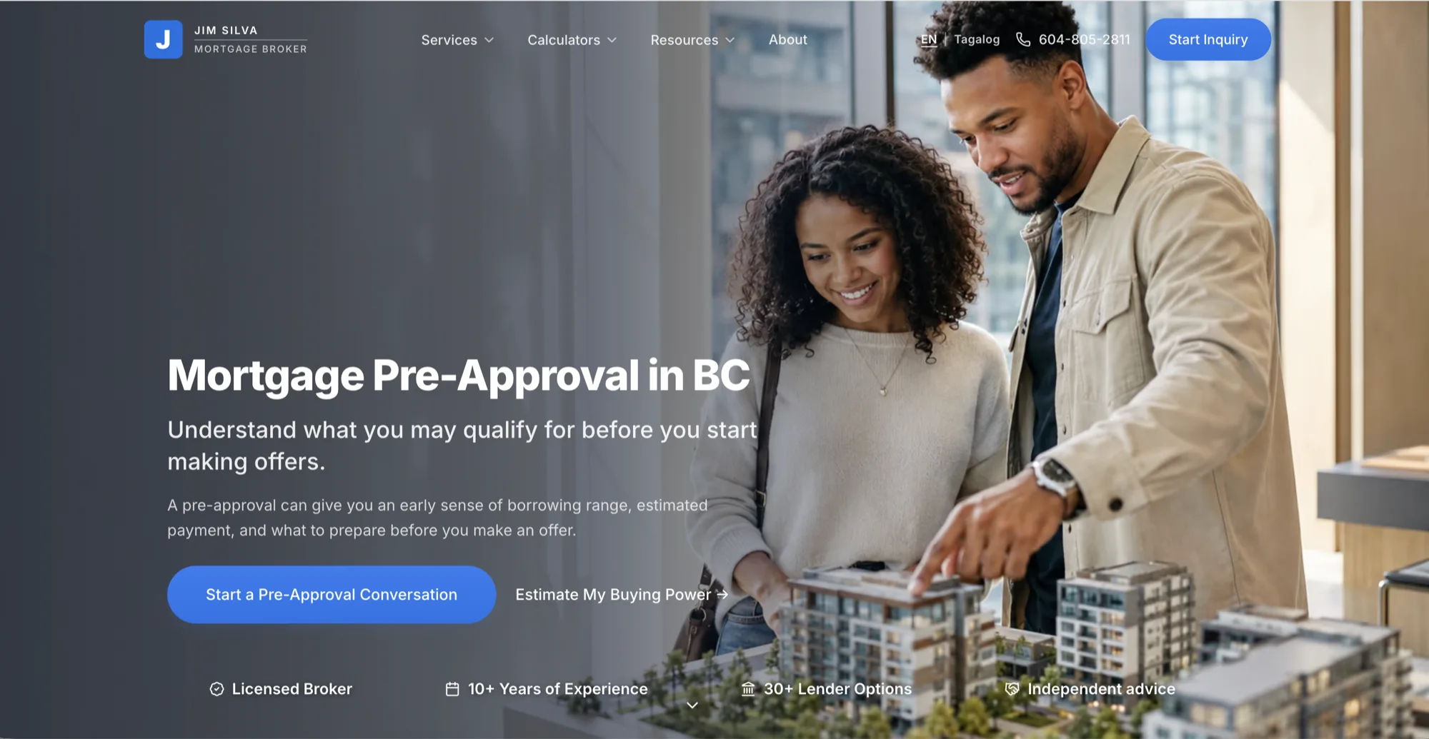 The Mortgage Helpers website on desktop and mobile